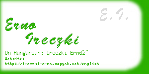 erno ireczki business card